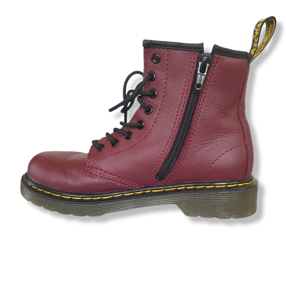 Dr. Martens Other - EUC Dr Martens Junior Platform Leather Boots Cherry Red